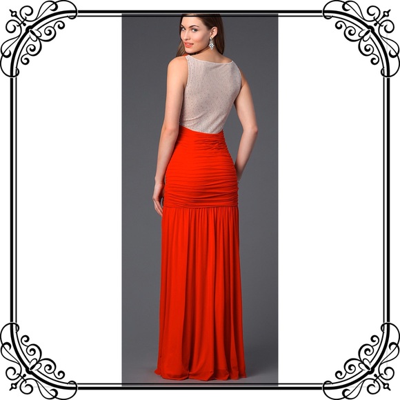 🆕NWT Bold Red Glamorous Floor Length Prom Dress - Picture 6 of 8
